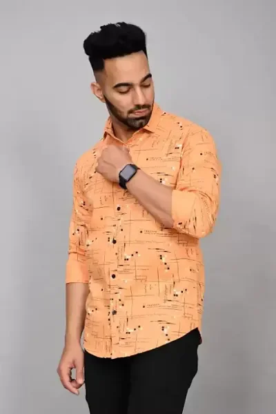 Men Regular Fit Boss Printed Casual Shirt - M