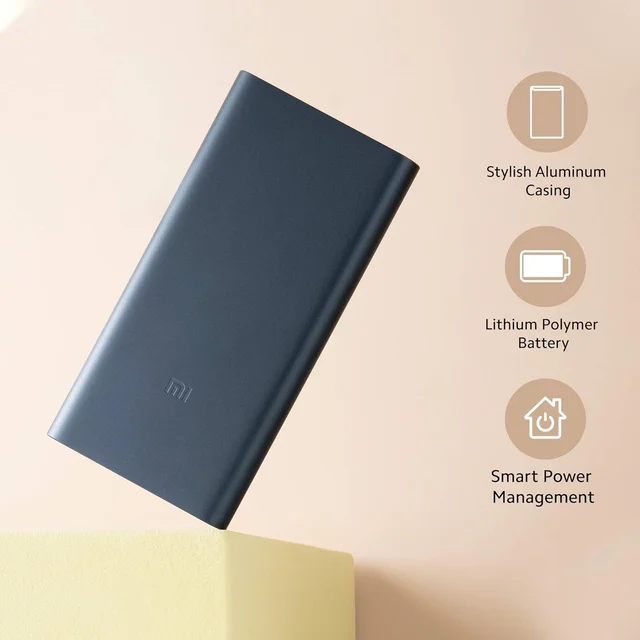 Mi 10000mAH Li-Polymer, Micro-USB and Type C Input Port, Power Bank 3i with 18W Fast Charging (Midnight Black) - Black