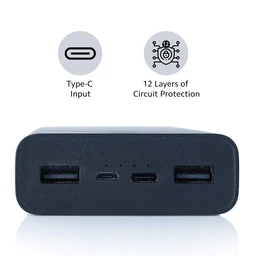 MI Power Bank 3i 20000mAh Lithium Polymer 18W Fast Power Delivery Charging | Input- Type C | Micro USB| Triple Output | Sandstone Black - Black