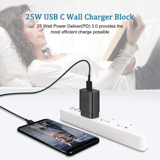 Original 25W Charger SuperFast Smartphone Charger for Samsung Galaxy