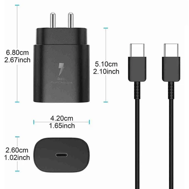 Original 25W Charger SuperFast Smartphone Charger for Samsung Galaxy