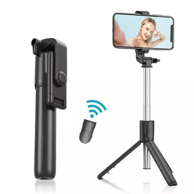 Selfie Stick R1S-L with Detachable Bluetooth Wireless Remote Phone Holder Compatible with All Smartphones Bluetooth Selfie Stick