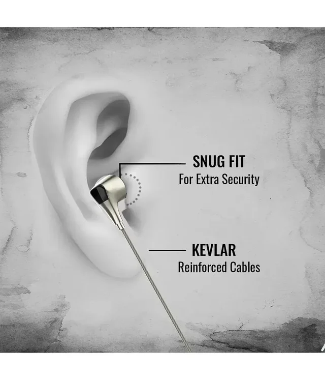 Tecsox Octave with Pouch 3.5 mm Wired Earphone In Ear Powerfull Bass Silver
