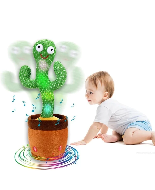 Toy Imagine™ Dancing Cactus Toy for Babies Talking, Speaking, Recording | Repeat What You Say | Singing Electronic Pet for Toddlers | Swing and Sing Toy-Charger Cactus Toy Plant.. (Age 1-10 Years) - Green