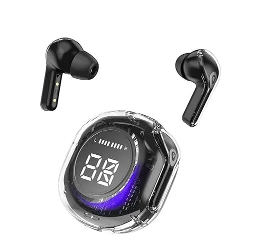 Ultrapods Pro TWS Earbud, Bluetooth Earbuds with Display, Transparent Design, 30 Hrs Playtime with Fast Charging, Bluetooth 5.3 (Black)