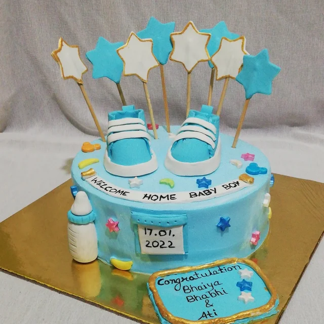 Baby Theme Vanilla Fondant Cake - 2 Pound
