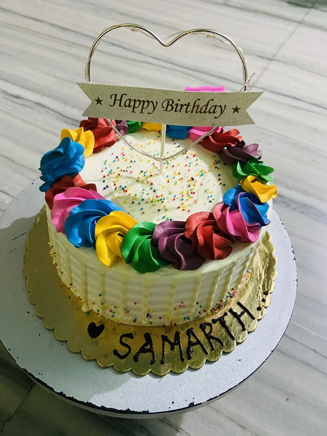 Colourful Chocolate Cake With White Chocolate Drip - Also Available In Other Flavours, 2Pound