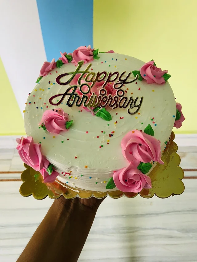Flower Theme Vanilla Cake - Also Available In Other Flavours, 2Pound