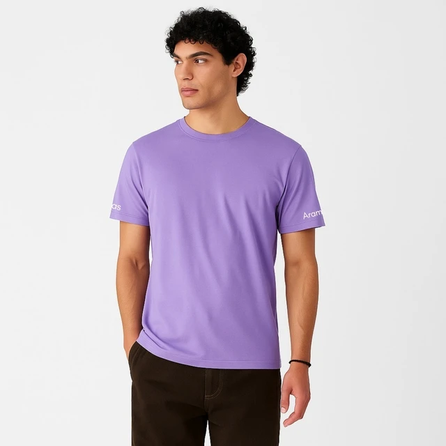 Premium Cotton T-Shirt for Men | Solid Lavender