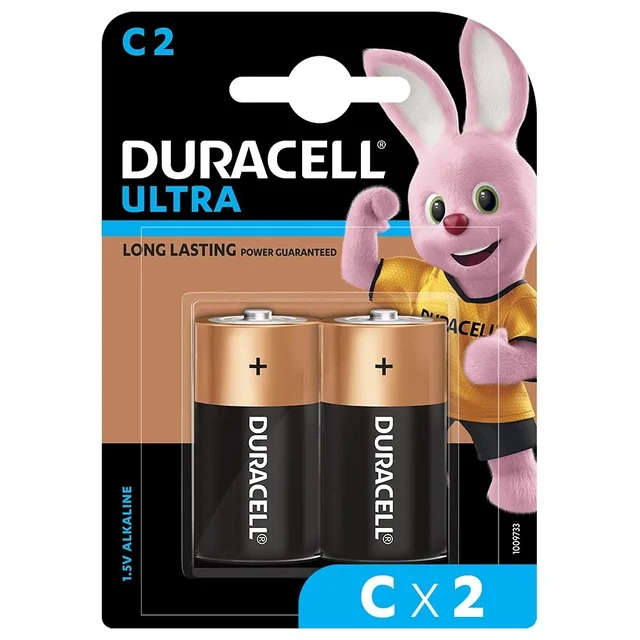 DURACELL C SIZE BATTERY PACK OF 2