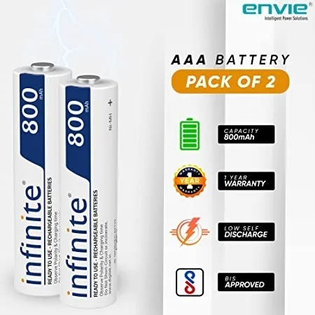ENVIE AAA 800 MAH RECHARGEABLE BATTERY PACK OF 2