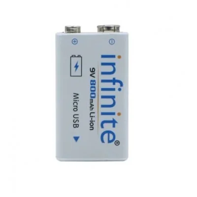 9 V 800 MAH RECHARGEABLE BATTERY WITH MICRO CHARGING 