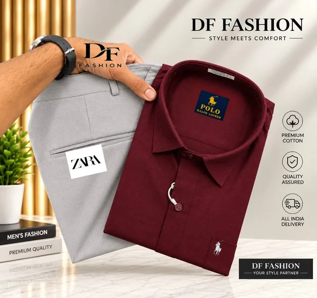 Stylish Formal Pant Shirt Combo - L, 36