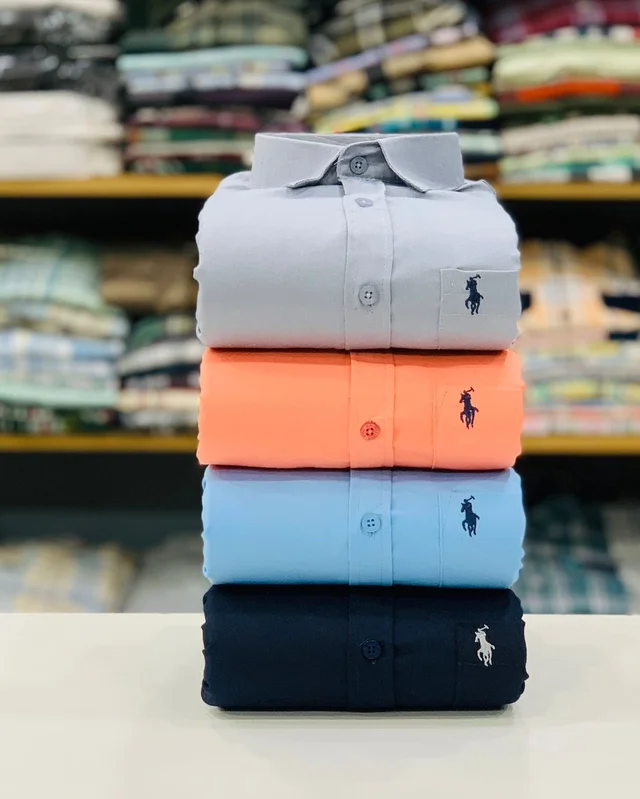 RL POLO Plain Shirt ( Combo Of 4pcs ) - 26x24x4, M 38