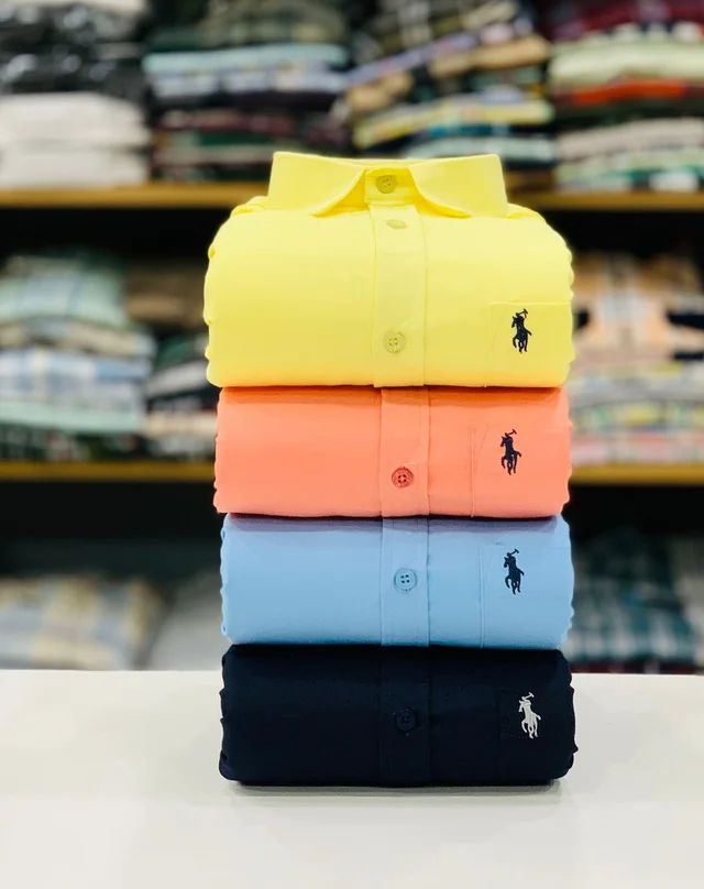 RL POLO Plain Shirt ( Combo Of 4pcs ) - 26x24x4, M 38