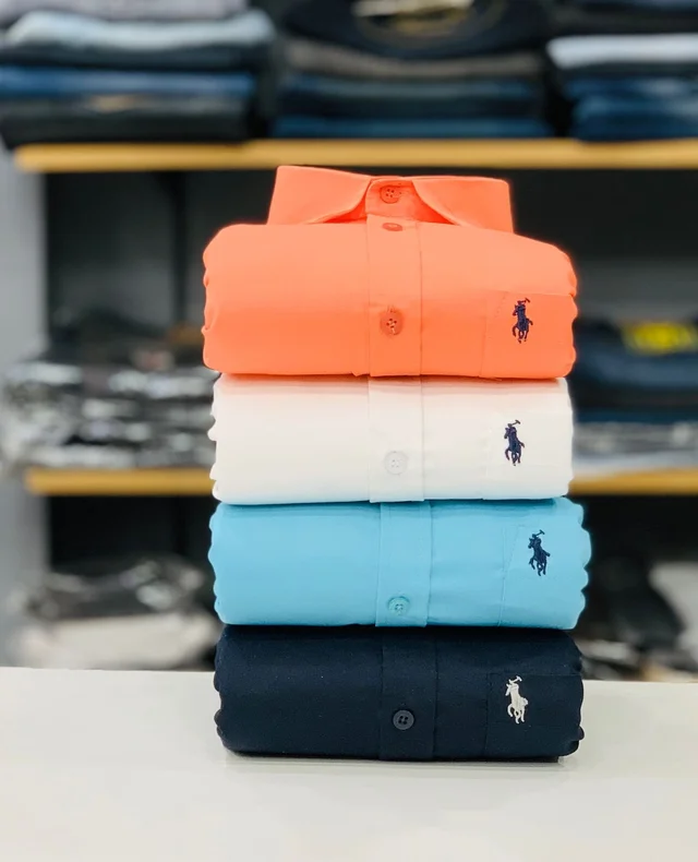 RL POLO Plain Shirt ( Combo Of 4pcs ) - L 40