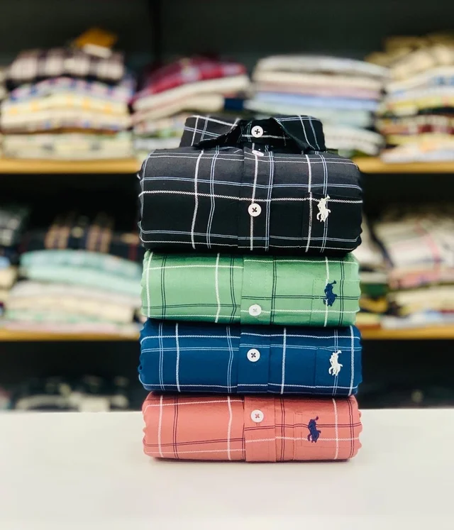 RL Polo Check Shirts (Pack of 4 Shirt) - M