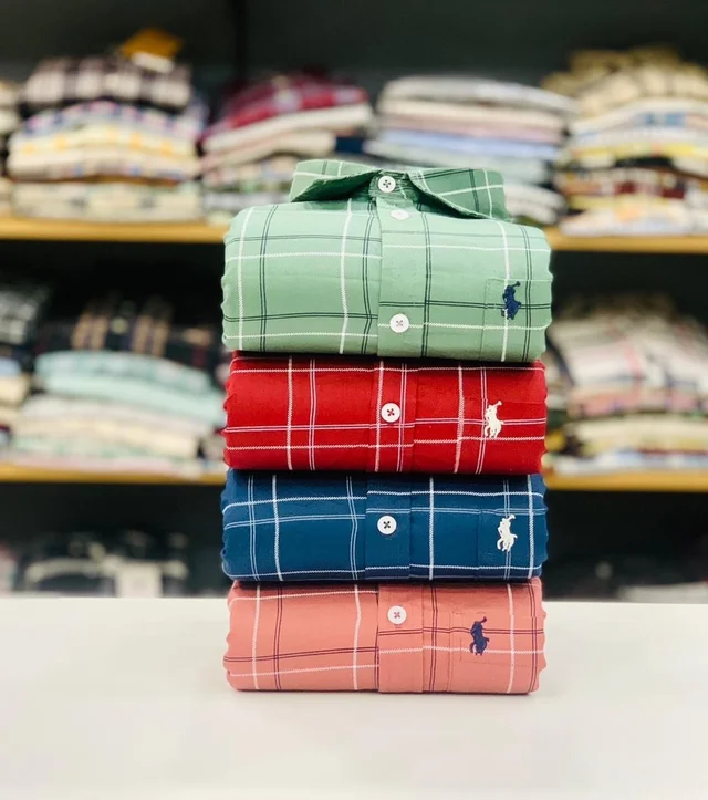 RL Polo Check Shirts (Pack of 4 Shirt) - M
