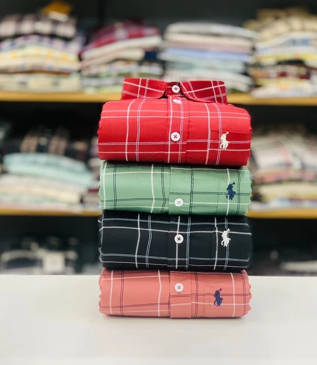 RL Polo Check Shirts (Pack of 4 Shirt) - L