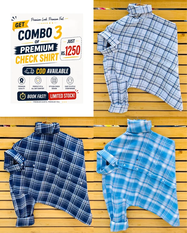 Tommy Check Shirts (Pack Of 3) - L 40