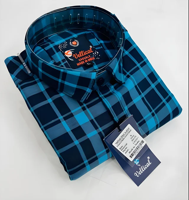 Vellical Men Shirts - Blue, L