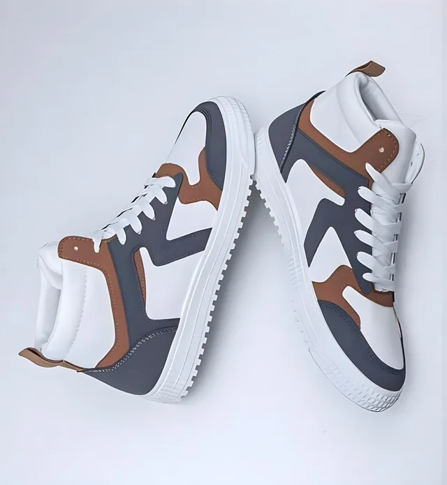 Casual shoes for men white Grey Camel Shoes - White, NID-7