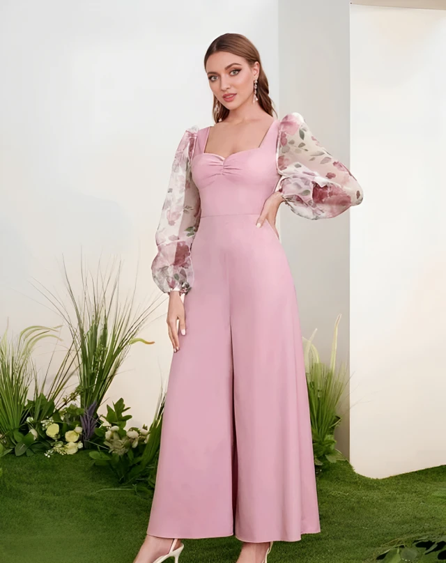 NEW FANCY JUMPSUIT - Pale Rose, XLL