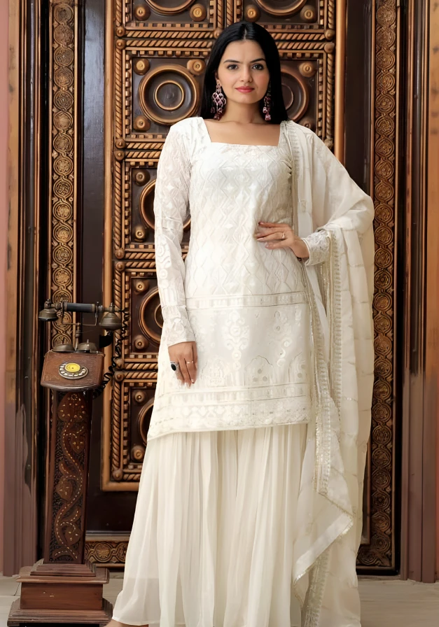 Zara Kurti Set Combo - White, XL