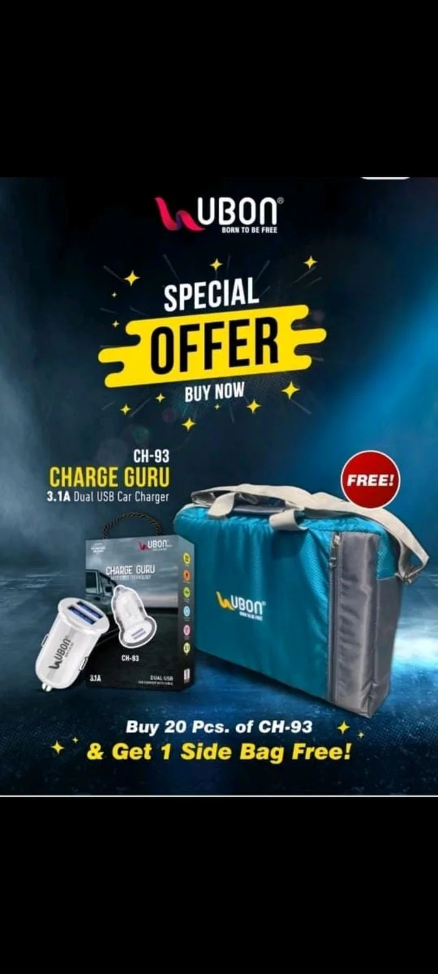 Ubon 3.1A Dual Usb Car Charger - CH-93 Special Offer Now