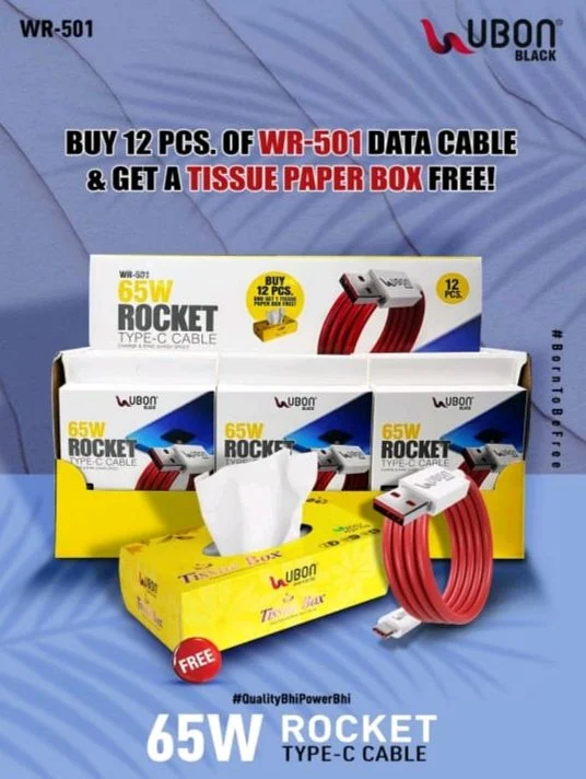Ubon 65w Rocket Type-C Cable - WR-501