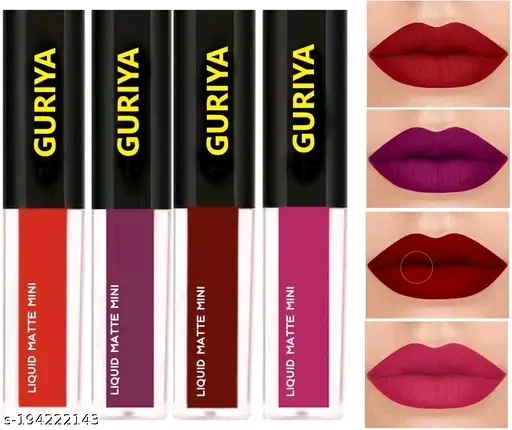 Guriya Multicolor/ MatteLiquid/ LipstickPack of 4 - 4 Pack