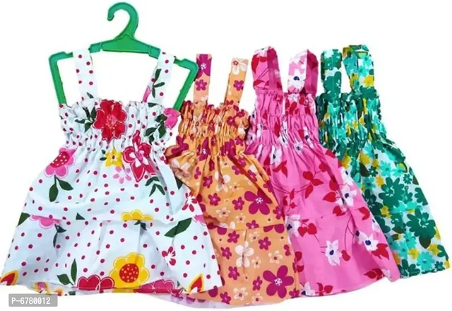 Summer Special Cotton Girl Dress Pack Of-4 - 3-6 Moths