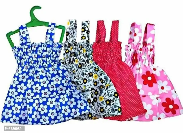 Summer Special Cotton Girl Dress Pack Of-4 - 7-9 Months