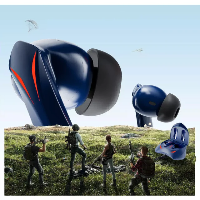 Ubon pTron Newly Launched Bassbuds Razer TWS Earbuds, 40ms Gaming Low Latency, TruTalk AI-ENC Calls, Deep Bass, 45Hrs Playtime, HD Mic, in-Ear Bluetooth 5.3 Headphones, Type-C Fast Charging & IPX5 (Blue)