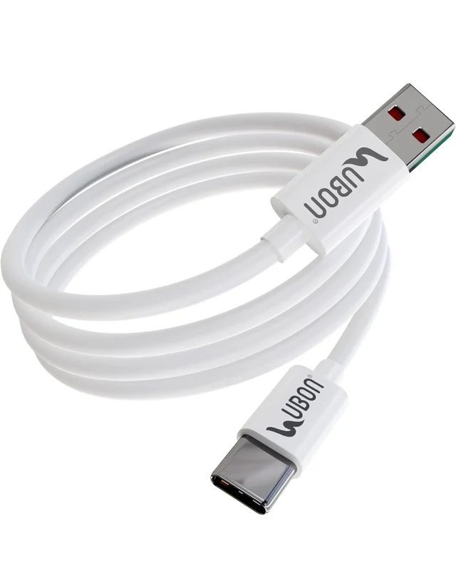 Ubon USB to Type C Charging Cable WR-329, 100W High Speed Data Sync and Charging Cable 1Mtr Length | Compatible with iOS & Android