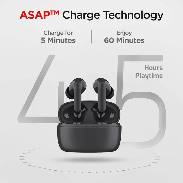 Boat boAt Airdopes 131 Pro TWS Earbuds with Environmental Noise Cancellation Technology (IPX5 Water Resistant, ASAP Charge, Black)