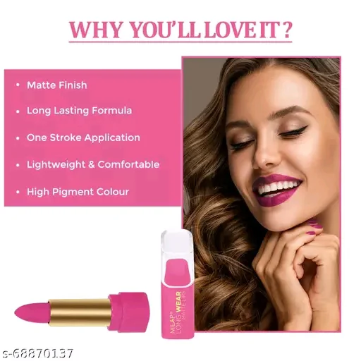 Milap MILAP LONG WEAR Matte Lipstick, Highly Pigmented Lipsticks for Women, Indian Nude Lipstick, (Indian Rose - 620) 4.2g