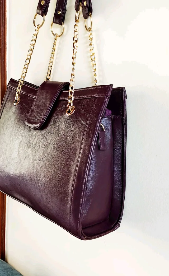 Spacious Office Tote Bag - Dark Rich Purple