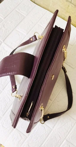 Spacious Office Tote Bag - Dark Rich Purple