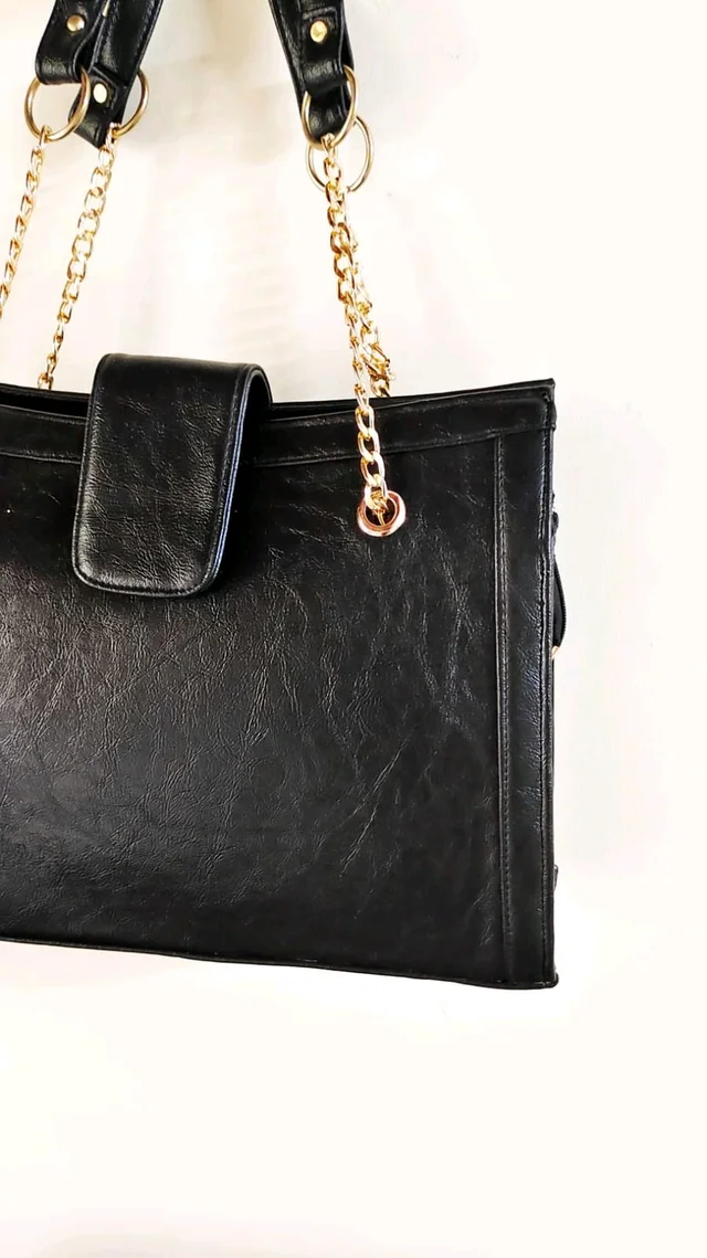 Spacious Office Tote Bag - Rich Black