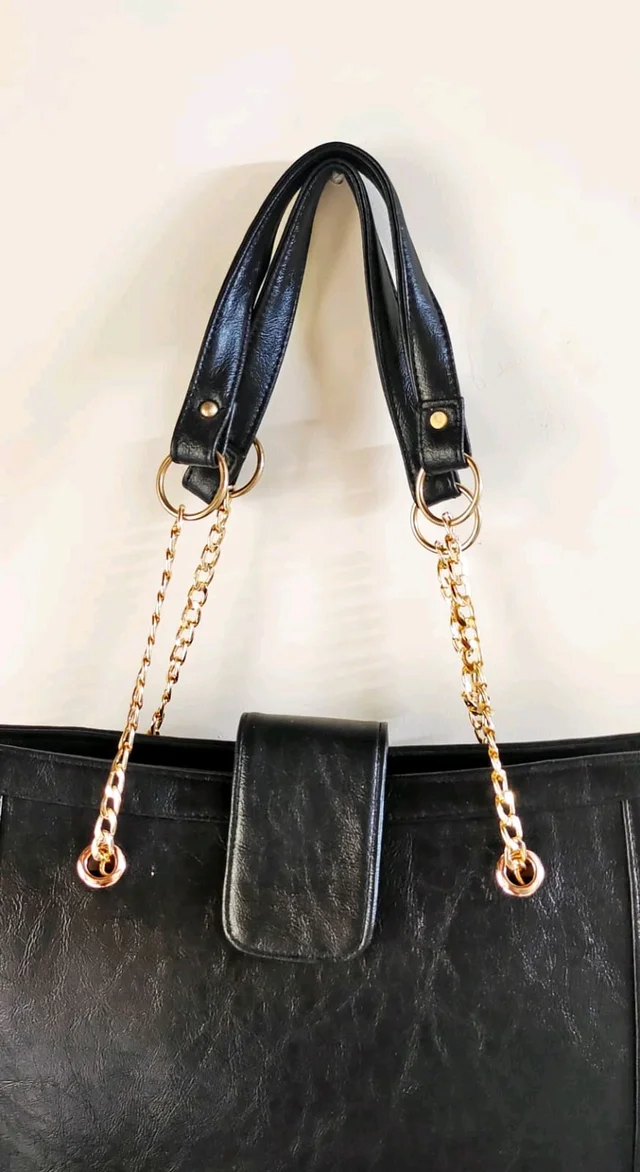 Spacious Office Tote Bag - Rich Black
