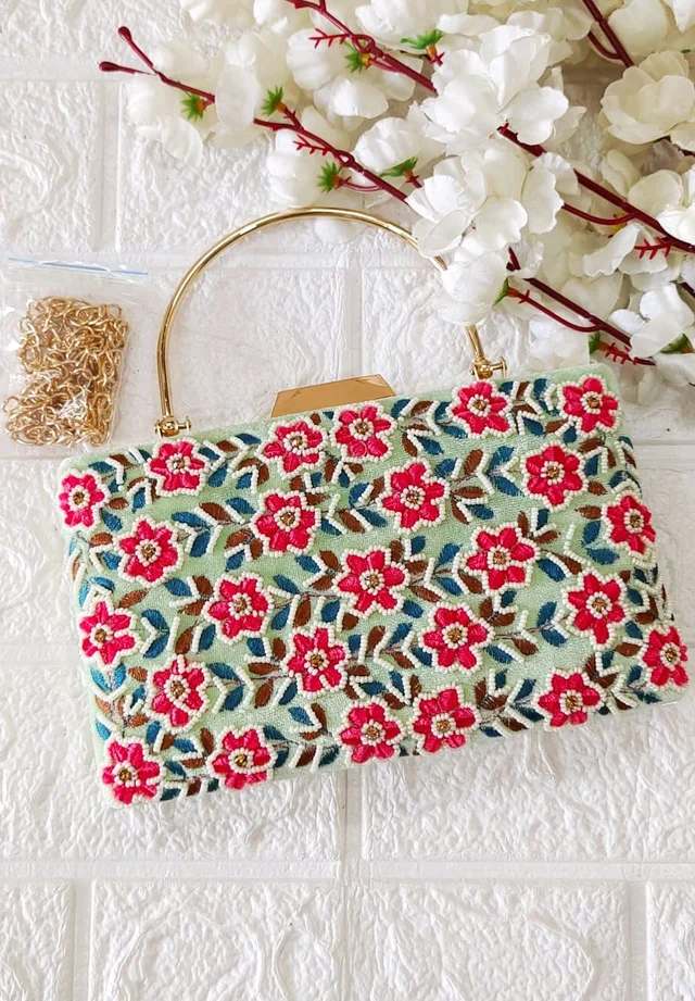 Luxe Editions Festive Clutch - Pastel Green