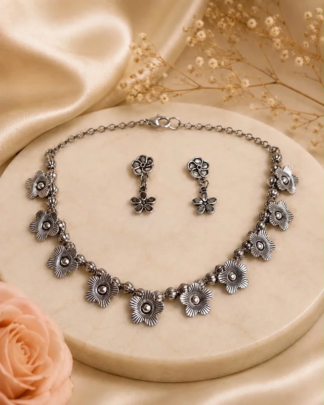 Beautiful German Silver Choker Sets - Style1