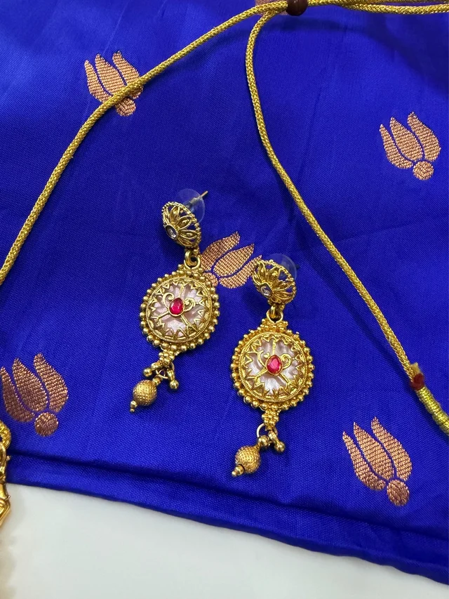 🌸*Regal Pink Stone Traditional Set* 🌸