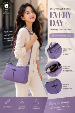 💜Minimalist Lavender Baguette Bag 💜