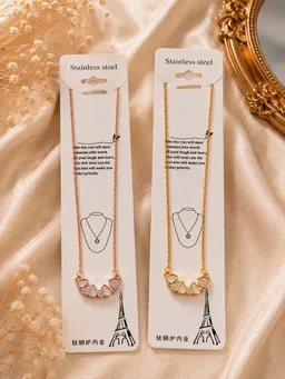 ✨ *Clover Charm Stainless Steel Necklace | Rose Gold & Gold* ✨ - Rosegold