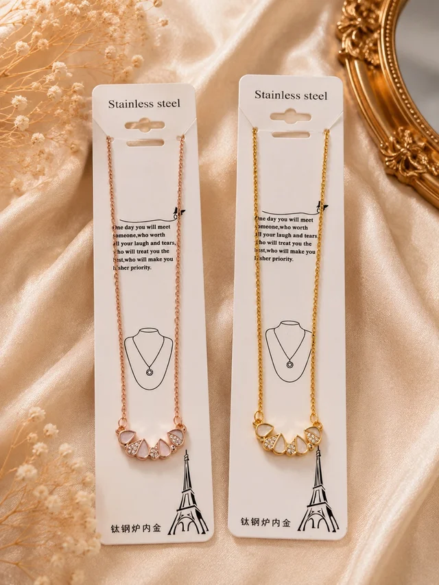 ✨ *Clover Charm Stainless Steel Necklace | Rose Gold & Gold* ✨ - Rosegold