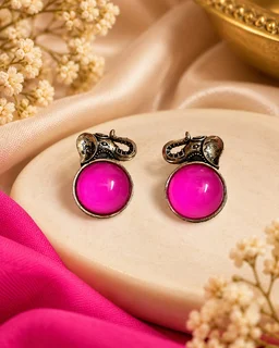 Royal Elephant Stone Stud Earrings ❤️🐘 - Red