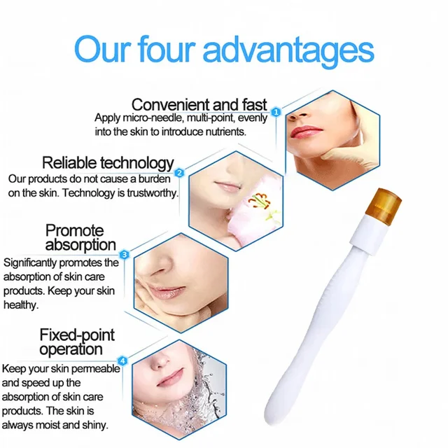 Derma Stamp 1.5 MM With Titanium Needles For Acne Scars, Wrinkles,Hair Regrowth - 1.5 mm, White