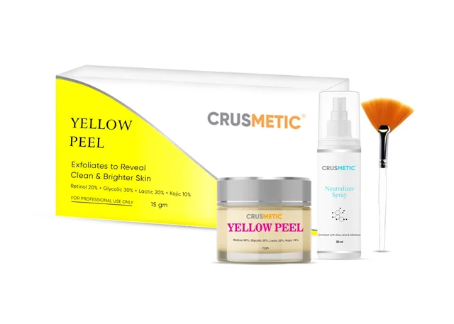 Crusmetic Yellow Peel Reduce Dark Spots | Pigmentation|Improve Skin Colour | Wrinkles and helps in anti-ageing.